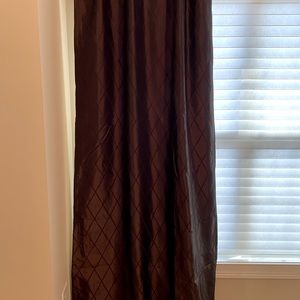 Brown diamond pattern curtain panels